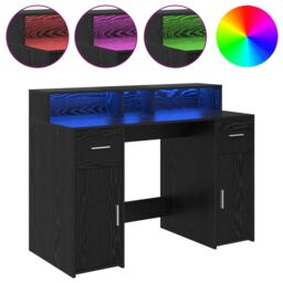 Berkfield Home Desk Black Oak 120x55x91 cm Engineered Wood - Size: 120 x 55 x 91 cm - thumbnail 4