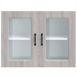 Berkfield Home Kitchen Wall Cabinet with Glass Door Kalmar Grey Sonoma Wood - thumbnail 6