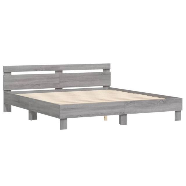 Berkfield Home Durable Bed Frame without Mattress Grey Sonoma 160x200 cm - image 1