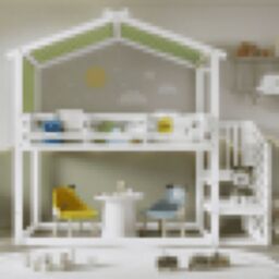 Matteo Bunk bed, Teen Bed, Children's bed MDF + Pinewood + Plywood, Decorative Canopy, Corner Staircase in White - Size: Double - thumbnail 8