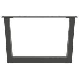 Berkfield Home Dining Table Legs V-Shape 2 pcs Anthracite 60x(30-31.3) cm Steel in Black - thumbnail 5