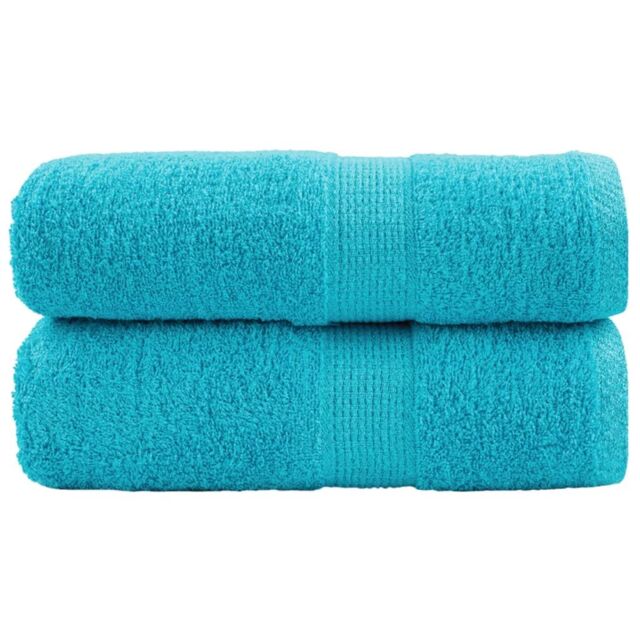 Berkfield Home Premium Soap Towels SOLUND 2 pcs Turquoise 30x30 cm 600 gsm in Blue - image 1