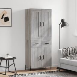 Berkfield Home Highboard Grey Sonoma 69.5x34x180 cm Engineered Wood - thumbnail 1