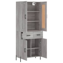 Berkfield Home Highboard Grey Sonoma 69.5x34x180 cm Engineered Wood - thumbnail 4