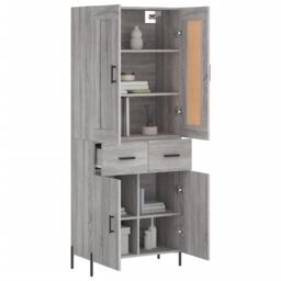 Berkfield Home Highboard Grey Sonoma 69.5x34x180 cm Engineered Wood - thumbnail 3