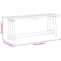 Berkfield Home Outdoor Bench Acacia 119x35x47 cm Solid Wood Pine in Brown - Size: 119 x 35 x 47 cm - thumbnail 8