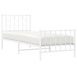 Berkfield Home Metal Bed Frame without Mattress with Footboard¬†White 80x200cm in White - Size: 80x200 cm - thumbnail 3