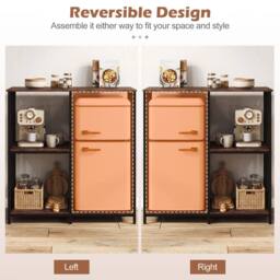 Costway Kitchen Baker's Rack Mini Fridge Stand Table w/ 4 Shelves Bar Table in Brown - thumbnail 5