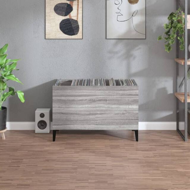 Berkfield Home Record Cabinet Grey Sonoma 74.5x38x48 cm Engineered Wood - image 1