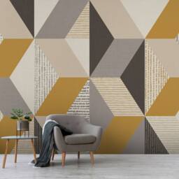 Superfresco Easy Tribal Geo Neutral Print To Order 3m x 2.8m Mural in Beige - thumbnail 1