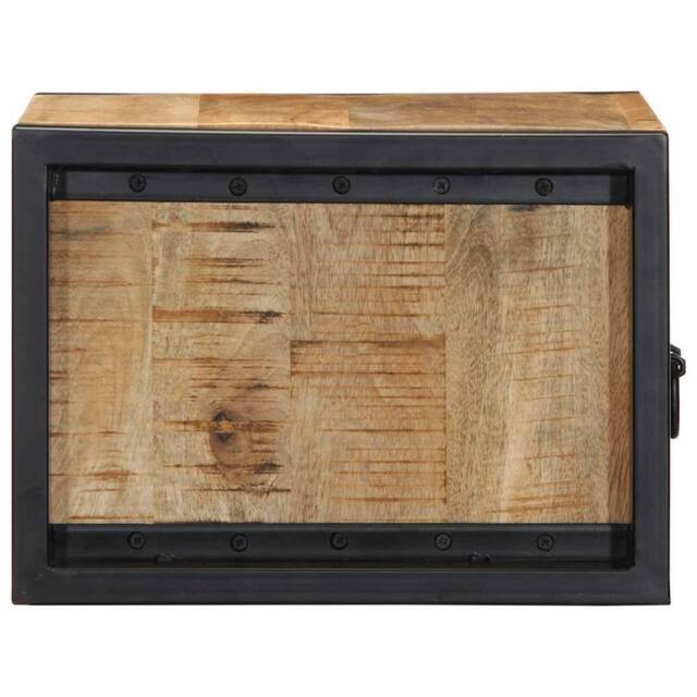 Berkfield Home Beautiful Bedside Cabinet 40x35x25 cm Solid Rough Wood Mango in Brown - Size: 40 x 35 x 25 cm - image 1