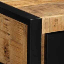 Berkfield Home Beautiful Bedside Cabinet 40x35x25 cm Solid Rough Wood Mango in Brown - Size: 40 x 35 x 25 cm - thumbnail 5