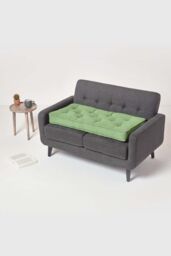 Homescapes Cotton 2 Seater Booster Cushion in Dark Green - thumbnail 6
