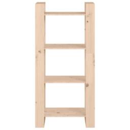 Berkfield Home Book Cabinet/Room Divider 60x35x125 cm Solid Wood in Natural - Size: 60 x 35 x 125 cm - thumbnail 3