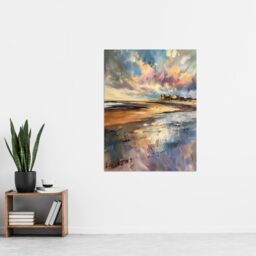 "Artery8 Bamburgh Castle Colourful Acrylic Northumbria Wall Art Print - Size: W12"" x H16""" - thumbnail 4
