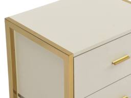 Vente-unique Set Of 2 Bedside Tables With 2 Drawers - MDF - Beige & Gold - thumbnail 7