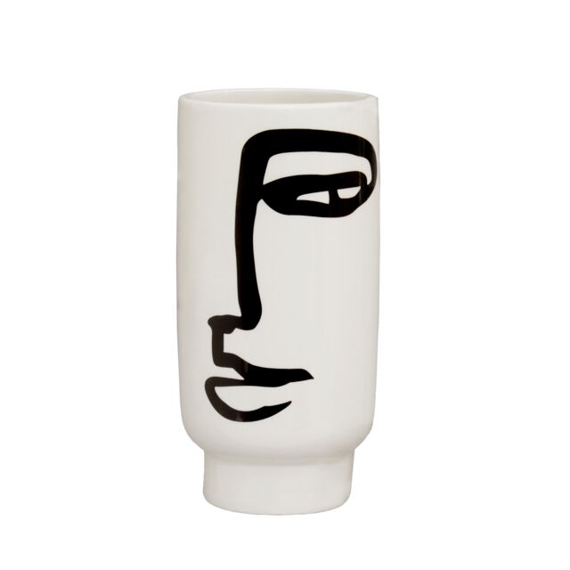 Orsina Lightweight Black & White Small Vase, Minimalist Ceramic Flower Vase, Robust Ceramic Vase For Flowers - image 1