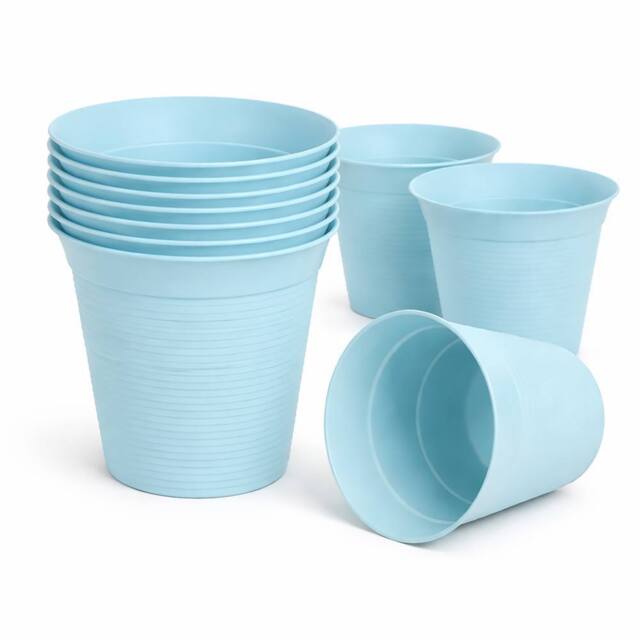 simpa Small Plastic Turquoise Flower Pots 18.5cm Dia - Set of 10 - image 1