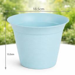 simpa Small Plastic Turquoise Flower Pots 18.5cm Dia - Set of 10 - thumbnail 6