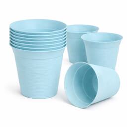 simpa Small Plastic Turquoise Flower Pots 18.5cm Dia - Set of 10