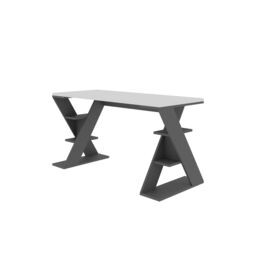 Decortie Papillon' Modern Desk with Bookshelf Legs 137x75x60cm - Size: 1 Pack - thumbnail 2