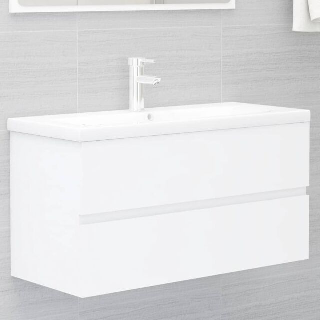 Berkfield Home Sink Cabinet with Built-in Basin White Engineered Wood - image 1
