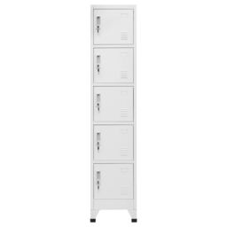Berkfield Home Locker Cabinet Light Grey 38x40x180 cm Steel - Size: 38 x 40 x 180 cm - thumbnail 2