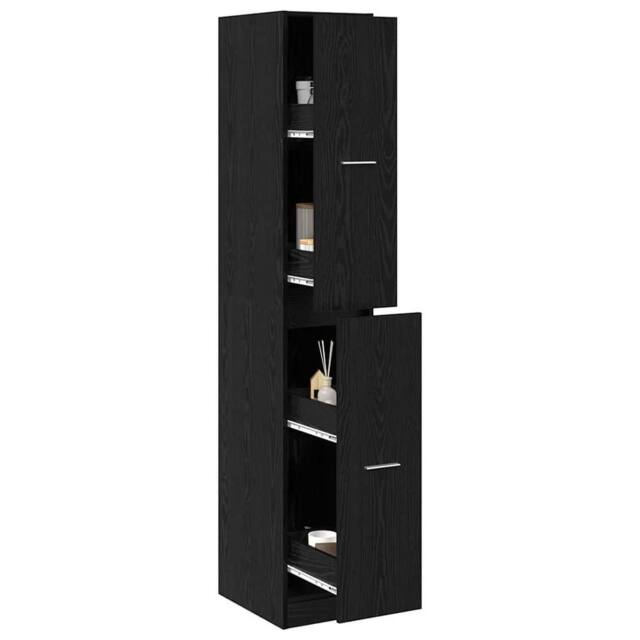 Berkfield Home Modern Apothecary cabinet Black Oak 30x41x174.5 cm Engineered Wood - image 1