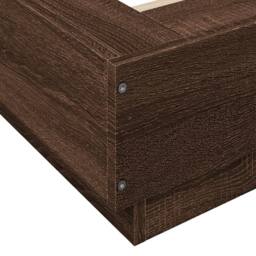 Berkfield Home Modern Bed Frame without Mattress Brown Oak 75x190 cm Small Single - thumbnail 7