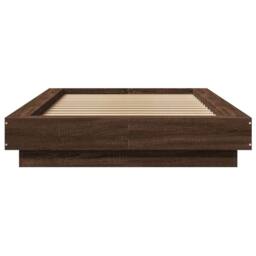 Berkfield Home Modern Bed Frame without Mattress Brown Oak 75x190 cm Small Single - thumbnail 4