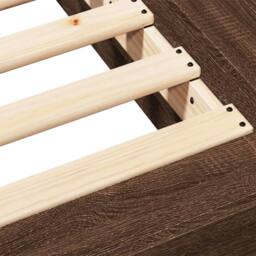 Berkfield Home Modern Bed Frame without Mattress Brown Oak 75x190 cm Small Single - thumbnail 8