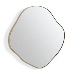 FurnitureboxUK Vita Gold Metal Small 60x60cm Pebble Shape Wall Mirror - Size: 60x60 cm - thumbnail 4