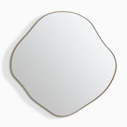 FurnitureboxUK Vita Gold Metal Small 60x60cm Pebble Shape Wall Mirror - Size: 60x60 cm - thumbnail 3