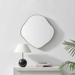 FurnitureboxUK Vita Gold Metal Small 60x60cm Pebble Shape Wall Mirror - Size: 60x60 cm - thumbnail 2