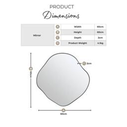 FurnitureboxUK Vita Gold Metal Small 60x60cm Pebble Shape Wall Mirror - Size: 60x60 cm - thumbnail 9