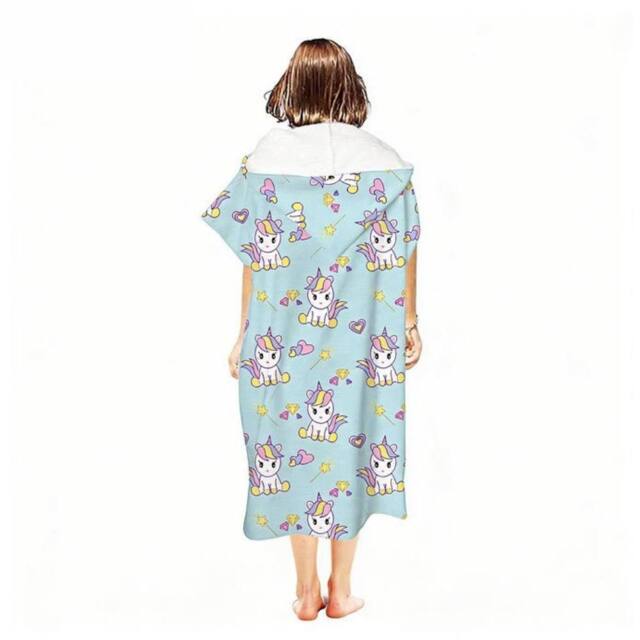 Obasyhig Style 6 Pullover Style Adult Hooded Cloak Bath Towel in Aqua - image 1