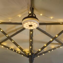 mysmartbuy Solar or USB Powered Gazebo Light with Retractable String Lighting in White - thumbnail 1