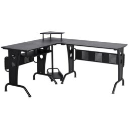 Space-Saving Corner Work Desk Gaming with Steel Frame CPU Rack