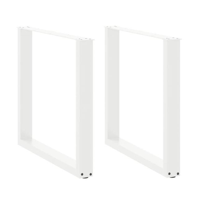 Berkfield Home Coffee Table Legs U-Shaped 2 pcs White 90x(72-73) cm Steel - image 1