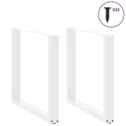 Berkfield Home Coffee Table Legs U-Shaped 2 pcs White 90x(72-73) cm Steel - thumbnail 3