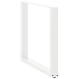Berkfield Home Coffee Table Legs U-Shaped 2 pcs White 90x(72-73) cm Steel - thumbnail 4