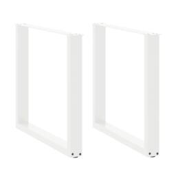 Berkfield Home Coffee Table Legs U-Shaped 2 pcs White 90x(72-73) cm Steel - thumbnail 1