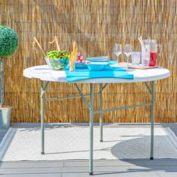 Harbour Housewares Folding Camping Picnic Table & Chair Set - 120cm (4ft) - White - thumbnail 5