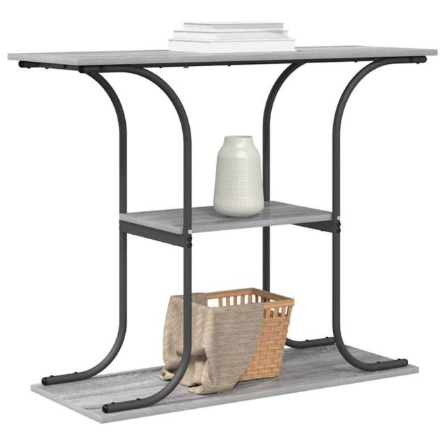 Berkfield Home Modern Console Table Grey sonoma 101 x 35 x 80.5 cm Engineered wood - image 1
