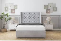 "Comfort Beds Selena Naples Divan Base 2 Drawers - 54"" Wingback in Silver - Size: King" - thumbnail 3