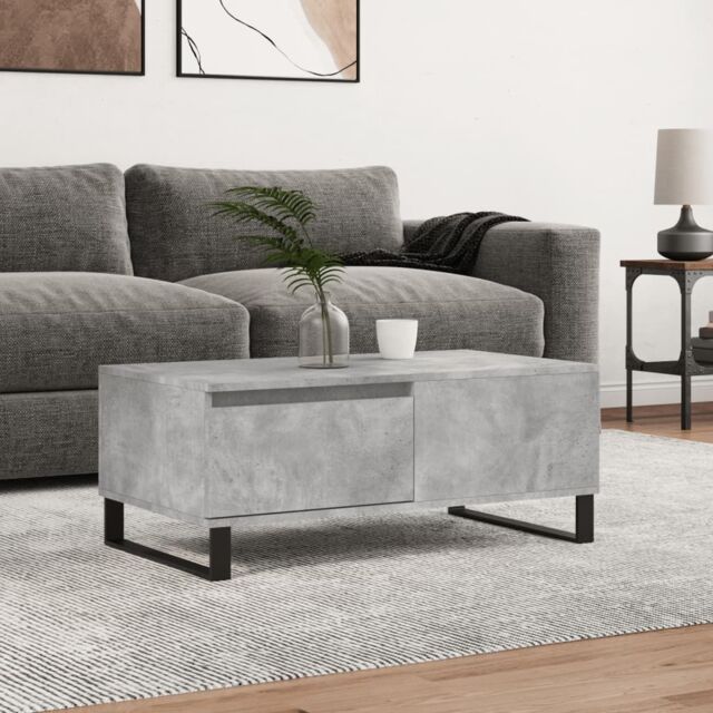 Berkfield Home Coffee Table Concrete Grey 90x50x36.5 cm Engineered Wood - image 1