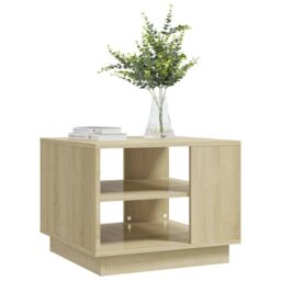 Berkfield Home Coffee Table Sonoma Oak 55x55x43 cm Engineered Wood in Brown - Size: 55 x 55 x 43 cm - thumbnail 4