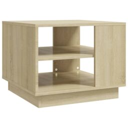 Berkfield Home Coffee Table Sonoma Oak 55x55x43 cm Engineered Wood in Brown - Size: 55 x 55 x 43 cm - thumbnail 2