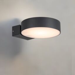 CGC Lighting 'Darcy' Anthracite Dark Grey Adjustable Round LED Outdoor Wall Light 3000k Warm White IP54 - thumbnail 3