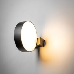 CGC Lighting 'Darcy' Anthracite Dark Grey Adjustable Round LED Outdoor Wall Light 3000k Warm White IP54 - thumbnail 2